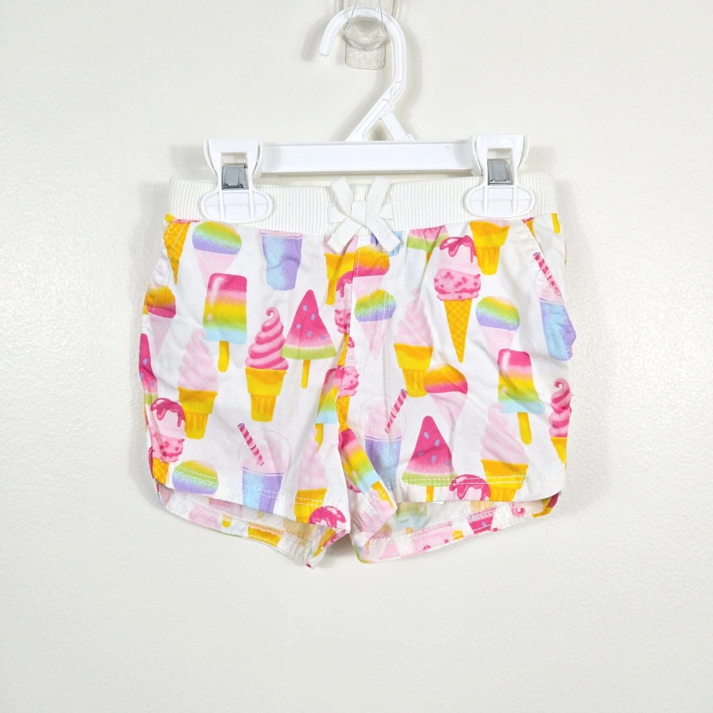 Childrens Place Girls White Rainbow Ice Cream Summer Shorts 3T‎ NEW Whimsical